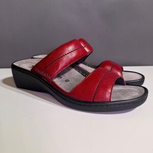 Mephisto Mobils Air-Relax Red Leather Slide Sandals – EU 40 (US 9–9.5)